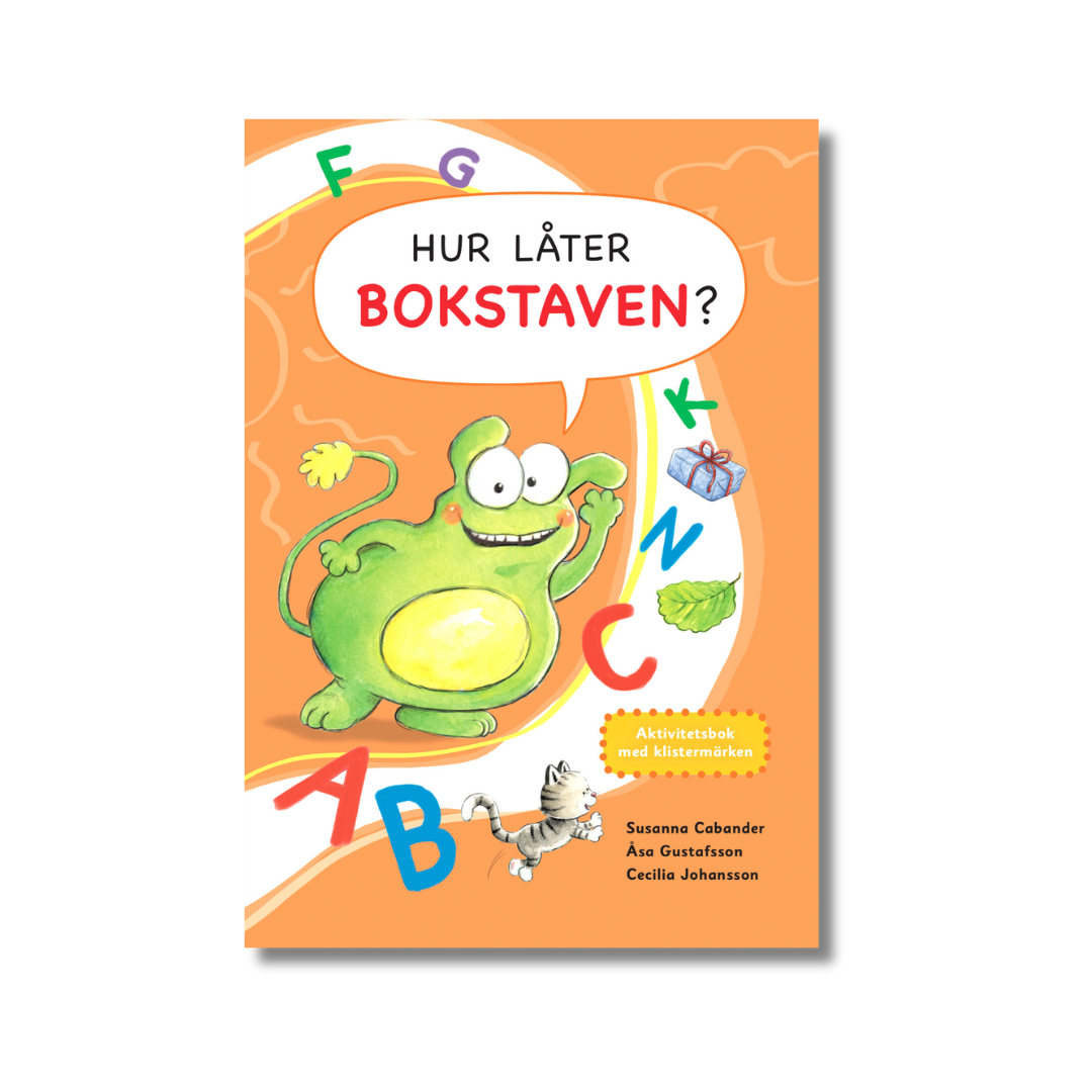 Aktivitetsbok med klistermärken för barn som lär sig bokstäver och ljud